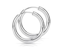 MATERIA by Matthias Wagner Pendientes de plata 925 para mujer y hombre, 2,5 mm de ancho en 8 tamaños, 15mm, Plata
