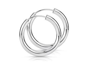 MATERIA by Matthias Wagner Pendientes de plata 925 para mujer y hombre, 2,5 mm de ancho en 8 tamaños, 15mm, Plata