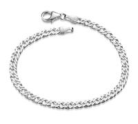 MATERIA by Matthias Wagner Pulsera para mujer de plata 925, 3,9 mm de ancho, SA-136, 20 centimeters, Plata de ley