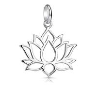 MATERIA cadena de plata 925 con colgante de flor de loto para mujer o niña, con caja de regalo, Plata esterlina,