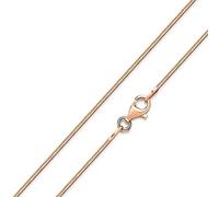 MATERIA Collar para mujer de oro rosa, plata de ley 925, cadena de serpiente, 1,2 mm, 18 K, oro rosado, chapado en oro rosa en 40-70 cm, Plata esterlina