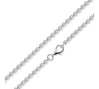Materia #K49 - Cadena veneciana de plata 925 redonda prensada - 2,5 mm - Collar para mujer en 40, 45, 50, 60 y 70 cm