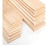 Materia Prima Madera de Balsa para Manualidades y Proyectos de Arte. Tabla de Madera Ligera para Maquetas y Aeromodelismo. Plancha de Madera de Corte Fácil. Lámina de 10 x 100 cm. Grosor 1 mm