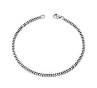 MATERIA SA-134 - Pulsera de plata de ley 925, diámetro de 2,8 mm, diamantada 17-23 cm, 23 cm, Plata