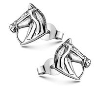 MATERIA SO-411 - Pendientes de plata 925 para mujer, diseño de caballo, 10 x 9 mm