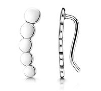 Materia SO-413 - Pendientes pequeños de plata 925 para mujer y adolescente, diseño de círculos