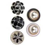 Material Breastpin Delicate Fashion Lapel Detachable Buttons Women's Pearl Brooch Pins Random