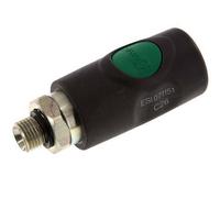 Material compuesto DN 7.4 Acoplamiento de seguridad de aire Enchufe con pulsador G 1/4 pulg Macho