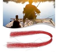 Material de amarre de pesca con mosca para flash trenzado de cristal para anzuelo y señuelo, nailon para cebo y anzuelo (rojo)