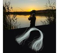Material de amarre de pesca con mosca para flash trenzado de cristal para anzuelo y señuelo, nailon para cebo y anzuelo (blanco)