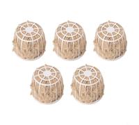 Material de anidación de pájaros con soporte, reutilizable, soporte de material de anidación para pájaros, soporte de jaula de algodón, para pinzas, periquitos de canarios (5 piezas)