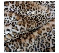 Material de Piel Sintética con Estampado de Leopardo Suave Tela de Imitación de Pelo de Peluche de Artificial de Animales para Costura Decoración Fiesta y Halloween Disfraces 50x170cm