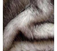 Material De Piel Sintética De Zorro De Pelo Largo Tela De Imitación De Piel Tela Esponjosa Base Blanca Con Puntas Negras Tela De Felpa Para Decoración Cabello De Papá Noel Manualidade(Size:170cm*50cm)