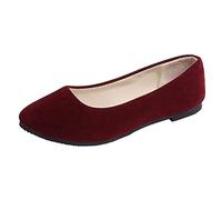 Material de Trabajo Size Slip on Flat Shallow Comfort Casual Zapatos Individuales Zapatos Bajos Cordones, Vino, 38 EU