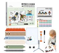 Material Didáctico Matemático - Set Magnético 254 Piezas 26x7,2x32cm Modelos Geométricos Creativos Y Cuboides | Juego Puzle Educativo con Tablero Aprendizaje Y Temporizador