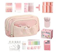 Material Escolar Bonito Y Estético,Estuche De Almacenamiento Bonito Con Diseño De Cachorrito | Set De Papelería Decorativo,Para Niños Niñas Adolescentes Universidad Oficina Viaje Crayones Aula Manuali