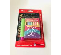 Material Escolar, Kit Portatizas y Caja de 12 Tizas de Colores (A)