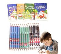 Material Escolar Navideño para Niños | Bolígrafos De Gel Bonitos - Navidad - Pack De Regalo Con Bolígrafos De Gel Y Cuadernos, Ideales Para Recompensas En Clase, Fiesta De Navidad O Vuelta Al Cole