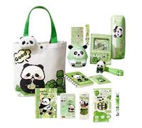 Material Escolar para Niños Estuche de Panda con Llavero y Pegatinas | Bolsa De Portátil Para Niños Estudiantes Para La Organización Del Colegio Aula Y Estudio