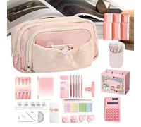 Material Escolar - Portalápices Estético con Dibujo de Perro y Gran Capacidad - Kit Escolar | Para Creatividad, Trucos, Pasteles, Oficina, Viajes, Estudiantes, Niños y Chicas