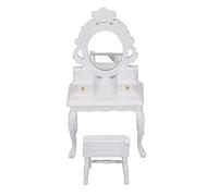 Material Miniatura del Abedul de los Muebles del Dormitorio del tocador de la casa de muñecas (Blanca)