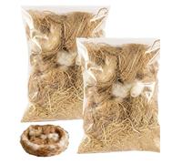 Material natural de anidación de pájaros, ropa de cama suave de mezcla de lino y lana para pájaros de jaula, periquitos y pinzones - 40 g de mezcla de fibra acogedora para temporada de reproducción y