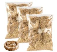 Material natural de anidación de pájaros, ropa de cama suave de mezcla de lino y lana para pájaros de jaula, periquitos y pinzones - 40 g de mezcla de fibra acogedora para temporada de reproducción y