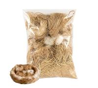 Material natural de anidación de pájaros, ropa de cama suave de mezcla de lino y lana para pájaros de jaula, periquitos y pinzones - 40 g de mezcla de fibra acogedora para temporada de reproducción y