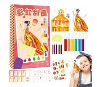 Materiales de arte para niños de 6 a 8 años, juego de papel para rascar para niños - Postal para rascar hecha a mano Rainbow Art - Postal arcoíris, papel para rascar artístico para San Val