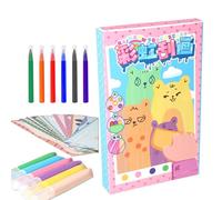 Materiales de arte para niños de 6 a 8 años, papel para colorear para niños, cuaderno para rascar arcoíris para niños 35 piezas, juego de pintura para niños, cuaderno para rascar para creativos