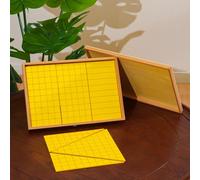 Materiales matemáticos Montessori de alta calidad, tablero geométrico de medición de área amarilla, madera de haya, manipuladores de fórmula de área en forma 2D para triángulos y polígonos