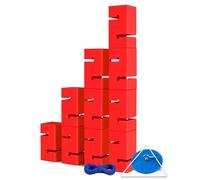 Materiales para actividades de team building， Juego de Team Building IEOWY for adultos, Torre de bloques de Team Building de configuración instantánea, Juego de día de campo for escuelas(Red,10PCS)