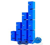 Materiales para actividades de team building, Juego de Team Building IEOWY for adultos, Torre de bloques de Team Building de configuración instantánea, Juego de día de campo for escuelas(Blue,10PCS)
