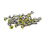 Materiales para atar moscas, ojos en forma de mancuerna, ojos de pez 3D, para moscas, pesca, suministros de atado de moscas, ojos de mancuernas de plástico, rojo, amarillo y verde (L amarillo)