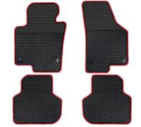 Matericuo Alfombrillas de Coche Personalizadas para Volkswagen Jetta Sedan 2010-2018, Color Negro y Rojo, Alfombrillas de Goma para Todo Tipo de Clima, Resistentes e inodoras