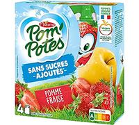 Materne Apple/Fresa Especialidad Fruta Sin Azúcares Añadidos - 4 botellas de 90 g
