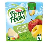 Materne - Compotas naturales de manzana, aligerar en azúcares, 4 botellas de 90 g