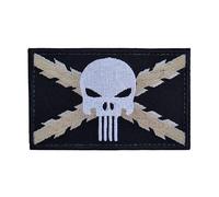 MateyCo Parche con Velcro Comunidad de Madrid, comunidad de Valencia,Tejida oficial 8 cm x 5 cm para Mochila, Chaleco, Gorras. Parche para Ropa Militar y Motera (borgoña punisher)