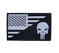 MateyCo Parche con Velcro Comunidad de Madrid, comunidad de Valencia,Tejida oficial 8 cm x 5 cm para Mochila, Chaleco, Gorras. Parche para Ropa Militar y Motera (EEUU Punisher)
