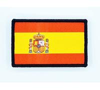 MateyCo Parche con Velcro España,Tejida oficial 8 cm x 5 cm bandera de España para Mochila, Chaleco, Gorras. Parche para Ropa Militar y Motera (España)