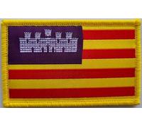 MateyCo Parche con Velcro Islas Baleares Tejida oficial 8 cm x 5 cm para Mochila, Chaleco, Gorras. Parche para Ropa Militar y Motera (Islas Baleares)