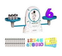 Math Balance Toys, Educational Counting Game, 13.39x3.74x6.3 Inches, Preschool Learning Aid, Number Recognition Tool, Interactive Activity for Boys, Girls, and Family Fun, White