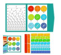 Math Book, Magnetic Fraction Toy, Learning Skills Aid, Homeschooling Educational Gear, Classroom Teaching Tool, Travel Car Game Blue Portable Visual Demonstration Arithmetic Geometry Kit