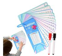 Math Cards, adition Subtraction Multiplication Division Practice, Dry Erase Double-Sided, 2.76x7.09 Inches Hole-Punched for Easy Use, Engaging Educational Tool