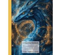 Math Dragon Composition Notebook: wide Ruled, Bound Blue Journal with Graph Design for Kids in Elementary and Middle Grades, age 4-8 8-12 | 7.5x9.25 Inches | 110 Pages