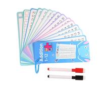 Math Flash Cards, Educational Math Cards, Double side Dry Erase, Adición Subtraction Multiplication Division, Hole Punched for Interactive Learning, Classroom Homeschool, 2.76x7.09 pulgadas
