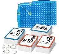 Math Flash Cards + Math Board, Math Manipulatives Division, Addition, Subtraction Math Games Toys for Kids,1st, 2nd,3rd,4th,5th,6th Grade, Multiplication Flash Card Times Table Chart (Blue)