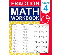 Math Fraction Workbook For Grades 4 | Addition, Subtraction, equivalent, compare | With Answer Key: Fraction Workbook For 4th Grade With 1200 ... | Fraction Exercises Book - One Page A Day