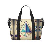 Math Geometry Geek - Bolsa cruzada de viaje con cremallera para viajes de fin de semana y compras al gimnasio, Black, Talla única, Bolsa de viaje