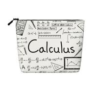 Math Geometry G alculus - Bolsa de maquillaje de uso diario, cáñamo falso, organizador de artículos de aseo de viaje, gran capacidad, resistente al agua